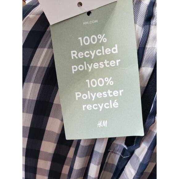 H&M Top Blouse Women's Medium Multicolor 100% Polyester Long Sleeve Halter Neck - Picture 4 of 16